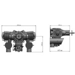DLE130 RC Model Gasoline Engine 130CC Displacement Dual Cylinder Two Strokes Air Cooling Hand Start